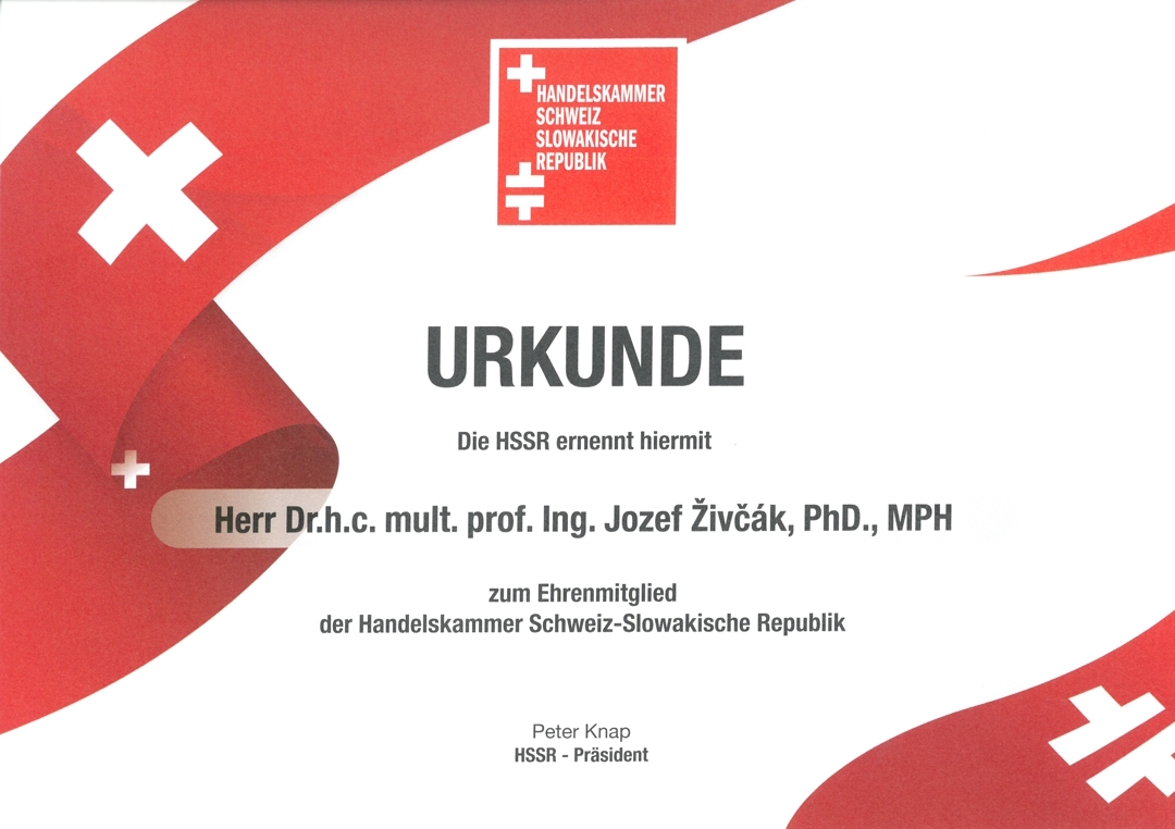 Dean of the SJF Honorary Member of the Swiss-Slovak Chamber of Commerce image