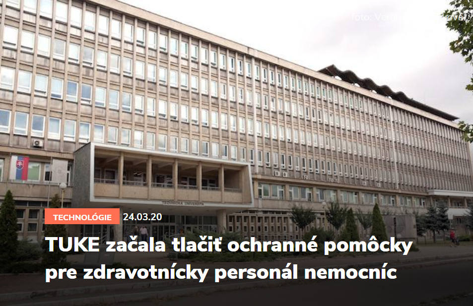 TUKE začala tlačiť ochranné pomôcky